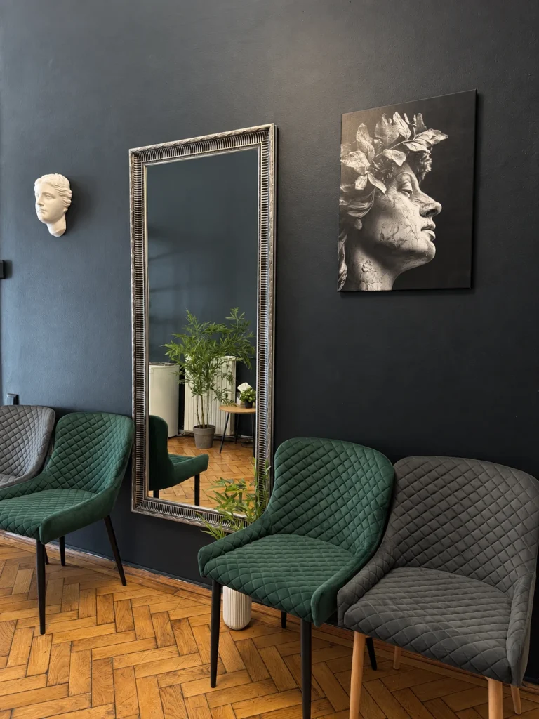 Interior of the Badass Tattoo Constanța studio — AI-edited photograph based on the original